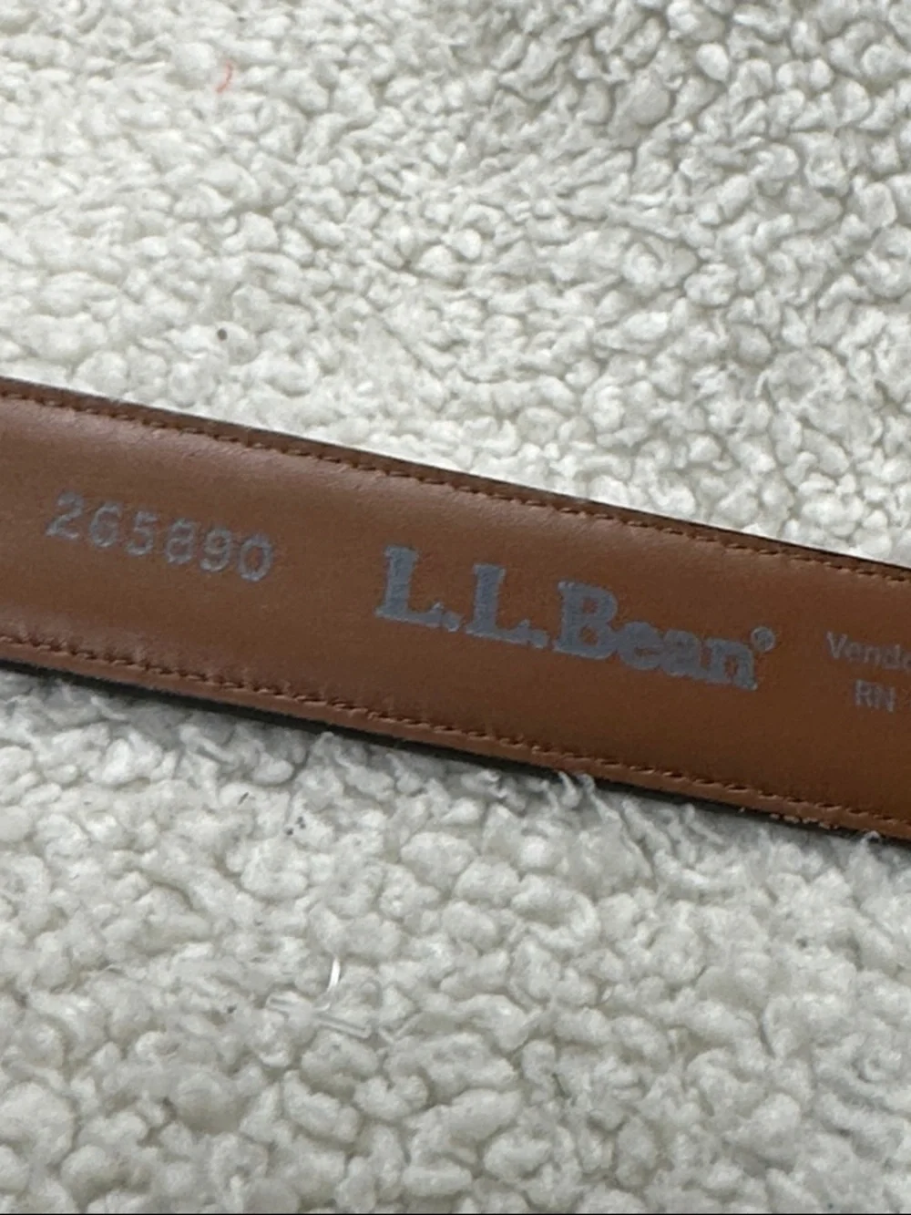L.L. Bean Men’s Dark Brown Dress Belt, Brass Buckle, Full grain Leather 44